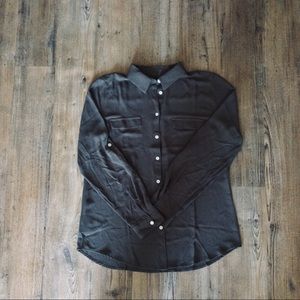 LOFT Olive Utility Blouse Long Sleeve (M) - NWOT